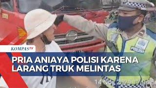 Seorang Pria Ngaku Mantan Anggota Brimob Ngamuk dan Serang Polisi di Jalan!