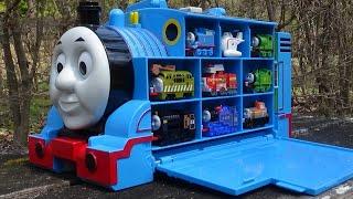 Big Thomas station & 9 Trains  Thomas & Friends hide and seek in park!