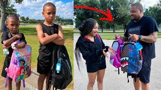 SIBLINGS SHAMES POOR GIRL FOR HAVING CHEAP BACKPACK. THEY GET CAUGHT!