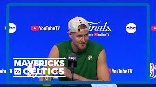 NBA Finals: Kristaps Porzingis' postgame interview after Celtics beat Mavericks to win NBA title