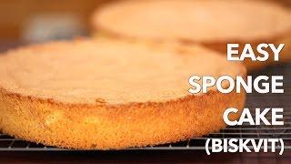 Easy European Sponge Cake Recipe  (Biskvit)  - ONLY 4 Ingredients!