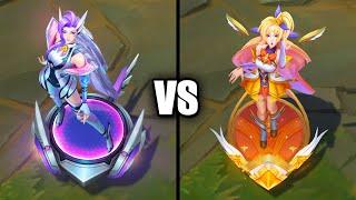 Battle Dove Seraphine vs Star Guardian Seraphine Skins Comparison (League of Legends)