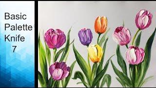 Paint Tulip flowers with Acrylic Paints and a Palette Knife - Basic Acrylic Techniques - Episode 7