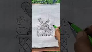 Rabbit and basket #cutedrawing