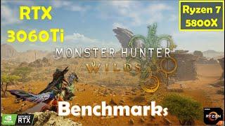 Monster Hunter Wilds RTX 3060Ti - 1440p - FSR3 - DLSS - All Settings | Benchmarks