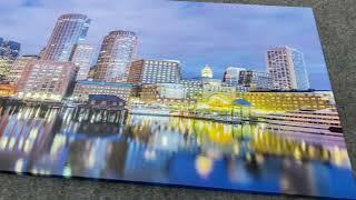 Boston Skyline At Dusk Canvas Wall Art