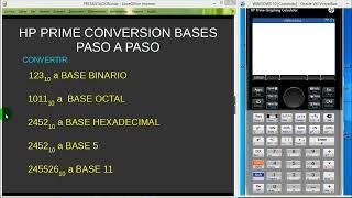 HP PRIME CONVERSION DE BASES NUMERICAS PASO A PASO