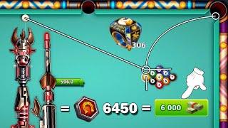 8 Ball Pool 6000 Cash = 6450 Tokens = 596 Pieces = Chalklands Cue Max