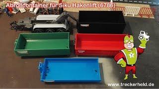 Abrollmulden und Container für Siku Hakenlift 6786