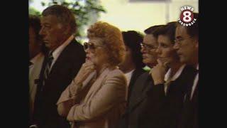 Funeral for television legend Desi Arnaz in 1986, Lucille Ball remembers her former husband