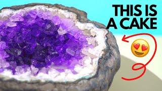 MAKING A 100% EDIBLE GEODE ROCK CAKE