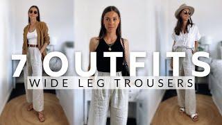 How to style WIDE LEG TROUSERS | 7 Outfit Ideas