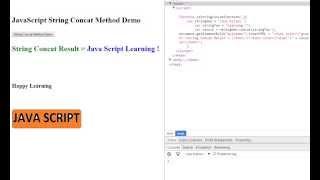 STRING CONCAT METHOD IN JAVA SCRIPT   DEMO