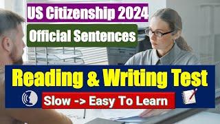 US citizenship 2024 | Official Sentences for the English Reading and Writing Test (80 sentences)