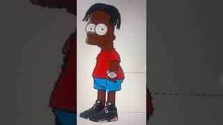 Turning Lil Tjay into Bart Simpson  | T.digart #art #rap #bart #drawing #song #liltjay