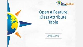 Open Feature Class Attribute Table