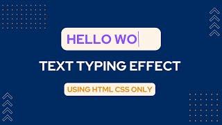 Text Typing Effect Using HTML CSS Only | Typewriter Effect HTML CSS | HTML CSS Project | Pure CSS