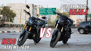 Hero Xtreme 160R 4v Vs 2024 Bajaj Pulsar N160 Which Is Best? | Comparison | Onroad Price?