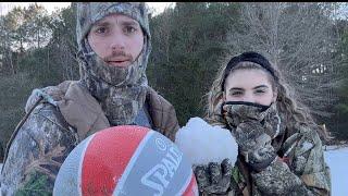 Basketball in the snow 2024 | David & Chelsie