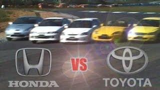 [ENG CC] Toyota vs. Honda - Integra R, Civic R, S2000, Celica, Altezza Ebisu 1999