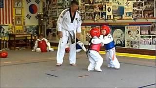 3 year old sparring TaeKwonDo