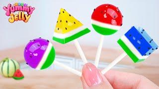 LUCY  How To Make Rainbow Watermelon Jelly Using CHUPA CHUPS  Miniature Fruit Jelly by Yummy Jelly