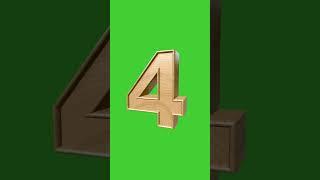 9 to 0 3D Wooden Numbers Countdown with Voice Over | GREEN SCREEN