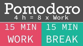 Pomodoro Technique  - Tekniği 4 h = 8 x work 15 / 15