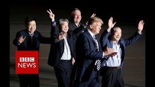 North Korea summit: Trump greets freed American detainees - BBC News