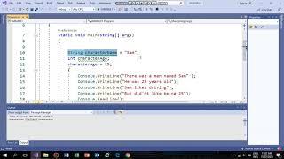 VARIABLE PROGRAM IN C# VISUAL STUDIO 2019