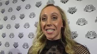 Gabby DeLoof on the Golden Goggles Red Carpet