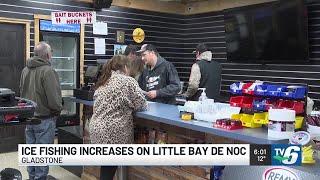 Little Bay De Noc sees ice fishing action following cold spell