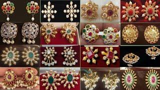 Top50+Gold Stud Earrings designs with weight || gold Jewellery || latest gold earrings designs