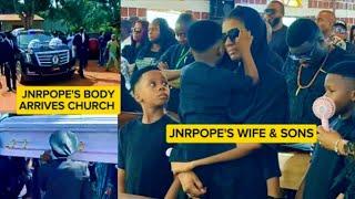 Jnrpope's WIFE & SONS In CHURCH As Jnrpope's Body Arrives Church for Funeral Service #jnrpope #trend
