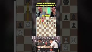 GAFFE MONUMENTALE AU CHAMPIONNAT DU MONDE D'ÉCHECS