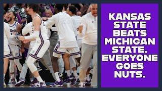 Kansas State Beats Michigan State.  Everyone Goes Nuts.  (Fan Reactions)