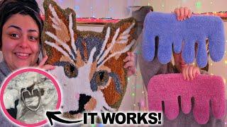 How To Turn Your RUGS Into WALL ART! Super Crispy Rug Carving& Slime Rugs Are PERFECT!