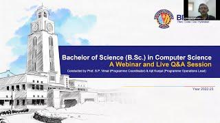 BITS Pilani BSc Computer Science Online Programme Admissions Webinar