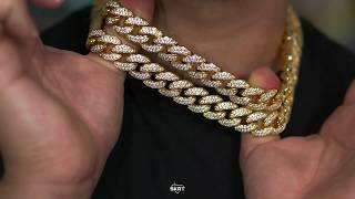 15mm Yellow Gold Cuban Link Chains - Iced Out Jewelry - SKRT®