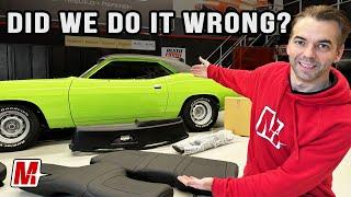 Did we do it wrong? 1973 Plymouth Cuda restomod build. Not for the purists sorry not sorry. 428 Hemi