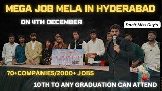 Mega job mela in Hyderabad|| latest jobs in Hyderabad||Job mela || 10th to Any Graduation can attend