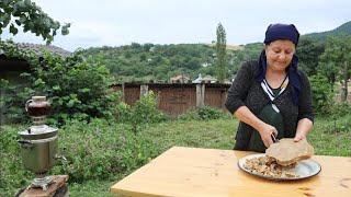 Traditional Azerbaijani dessert "Nabat" | Walnut sugar and samovar tea in the village!