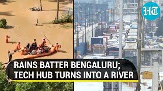 Bengaluru battered by heavy rains again; Boats deployed in Silicon City as roads turn river