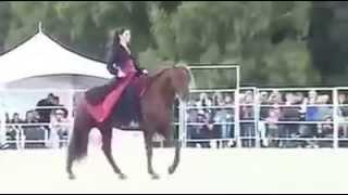 Amazing Arab girl dancing with her horse