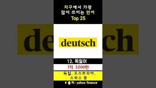 지구에서 많이 쓰이는 언어 Top 25