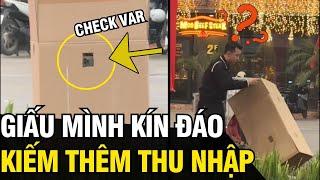 Thanh niên giấu mình trong thùng giấy CHECK VAR ngay ngã tư đèn đỏ | Tin Ngắn 3 Phút