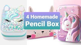 How to make Pencil Case / DIY 4 paper pencil box / paper craft /school supplies/ Homemade Pencil Box