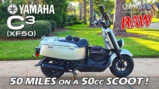 VLOG: Yamaha C3 commute // 50 miles on a 50cc scoot!