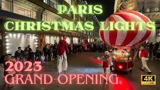 [4K]  Le Samaritaine 2023  Christmas Window Display and Lights  Opening Ceremony