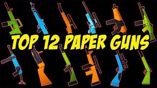 Top 12 PAPER GUNS cool and easy to make || FREEFIRE | PUBG | CSGO